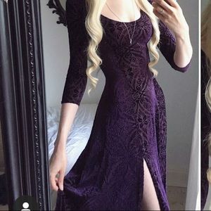 Blackmilk Burned Velvet Aubergine maxi dress